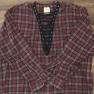 LF Furst of A Kind Vintage Lace Up Plaid Flannel